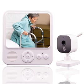 Smart Caregiver Video Monitor for Elderly Care and Caregivers, Portable, Rechargeable, Infrared Night Vision, Secure Connection, No WiFi