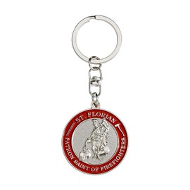 Hero's Valor St. Florian Patron Saint of Firefighters Keychain Challenge Coin Prayer 1-Pack (Single Item)