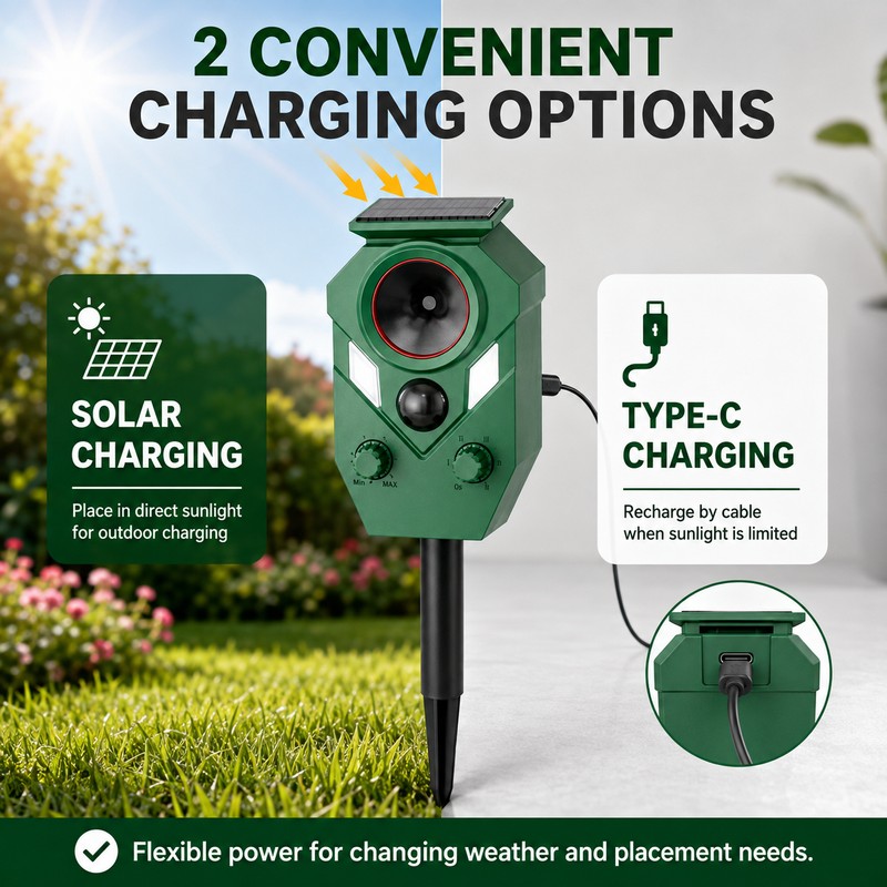 Solar Animal Repeller for Yard and Garden – Motion-Activated Ultrasonic