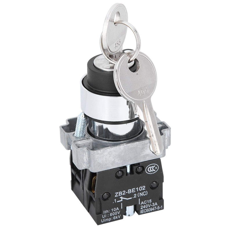 2 Position Key Switch ZB2-BE101 Self-Resetting Power Locking Conversion Twist