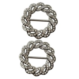 FRCOLOR 1set Waist Button Scarf Clip Silk Scarf Buckle for Shirt Shawl Shirt Smooth Durable Accessory for Versatile Outfits for Various Occasions 2pcs