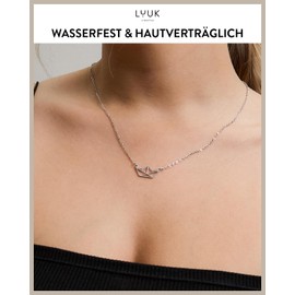 LUUK LIFESTYLE Modern Stainless Steel Necklace with Pendant, 50 cm Adjustable Length, Jewellery Gift for Best Friend, Silver, Stainless Steel