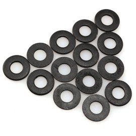 PZRT 40Pcs M5 Flat Washer Adjustment Hardware Fitting Accessories Metal Gasket for Bolts and Screws, 304 Stainless Steel Black Zinc