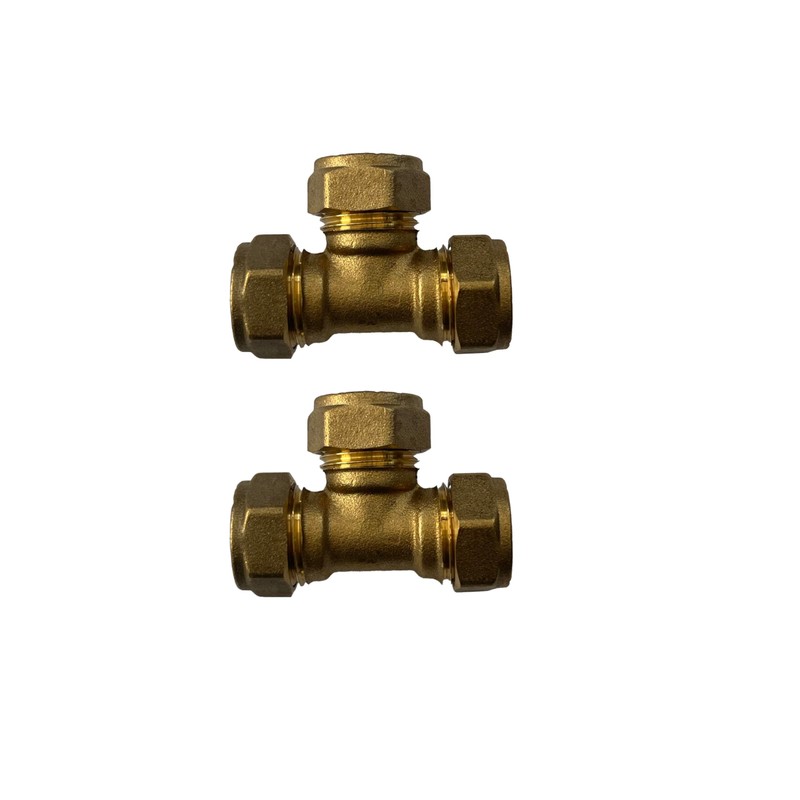 WRAS 15mm Compression Tee - Durable Brass Compression Tee Pipe