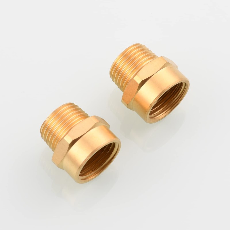 Tecmolog 2 Pcs BSP to NPT Adapter Brass G1/2 Female