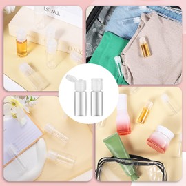 12 PCS Small Travel Squeeze Bottles,12ml 0.4oz Refillable Plastic Empty Cosmetic Containers for Shampoo, Toner, Liquid Toiletries, Dispensers Bottles, Travel Essentials Sample