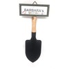 "Welcome to Barbara's garden" hanging shovel sign