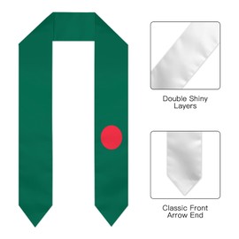DABOYOZHZH Bangladesh Flag Graduation Stoles Shawl Sash Scraf For Study Aboard International Students Graduation's Day, White, One Size