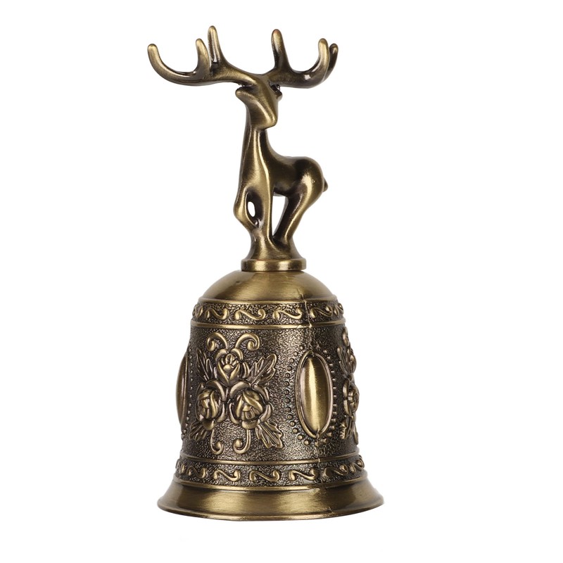 Deer Shape Hand Bell Vintage Plating Process Rustproof Polished Finish