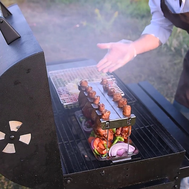 Chicken Leg Rack for Grill with Drip Tray - 12