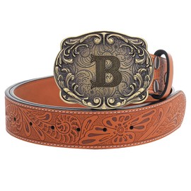 Absbolo Western Belt Buckles for Men ABCDJMR-Z Initial Belt Buckle Cowboy Custom Belt Buckle B