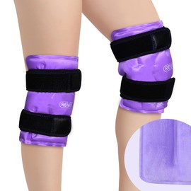 REVIX Reusable Knee Ice Pack Wrap for Post-Workout Recovery, Gel Ice Pack Knee with Cold Compression Therapy, Soft Plush Cover and Hands-Free Application, A Set of Two
