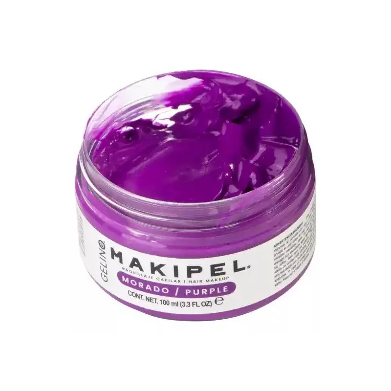 Gelino Makipel Morado 100ml - Maquillaje Temporal Para El Cabello