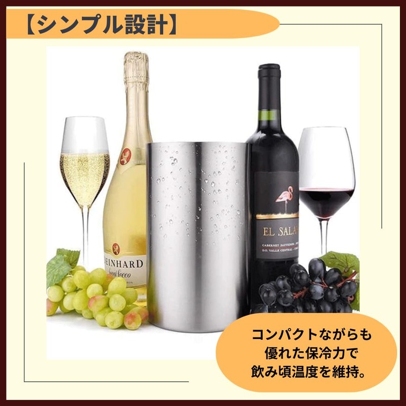 ideamall Ice Bucket, Ice Bucket, Tabletop, Stainless Steel, Hollow Double