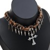 NAMEOF Leopard Y2K Grunge Gothic Choker Women's Studded Cross Necklace