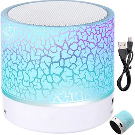 Retoo Bluetooth Speaker, Portable Wireless Outdoor Mini Speaker with Colour Changing, FM Radio, Slot Memory Cards, MicroSD, LED Lighting, 5 Hours Playback, Wireless, Blue