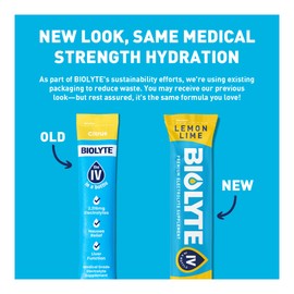 BIOLYTE IV Electrolyte Powder Packets, IV Liquid Drink Mix for Water, Doctor-Developed Hydration, Approved Dehydration Relief, Chemotherapy Must Haves for Women & Men- Lemon Lime (16 Sticks)