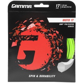 Gamma Sports Moto 17g Tennis String Set, 40', Lime