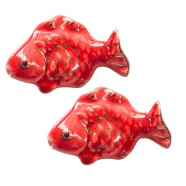 KICHOUSE 2pcs Red Goldfish Shaped Chopstick Rests Decorative Tableware Accessory for Home and Restaurant Use Cute and Functional Dining Support for Friends and Loved Ones