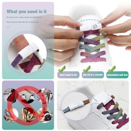 LT Easiyl 2 Paar Magnetische Schnürsenkelverschluss Kein Binden Verriegelungsclips No Tie Schnellverschluss Lock Clips Schnürsenkel Zubehör für Alle Kinder Und Erwachsene Grün und Weiß