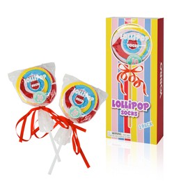 YOBRO Large Colorful Lollipop Socks,Women Crew Socks, Multipack Gift Box for Women,Fun Novelty Cute Funky Cotton Socks,White Elephant Gifts,Stocking Stuffers,2 Pack