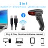 Bluetooth Barcode Scanner with Stand,Alacrity 1D Hands-Free Automatic Scanning 3-in-1