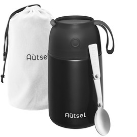 Autsel Food Flask for Hot Food 700ml Thermal Lunch Box, 24oz Soup Flask Stainless Steel Insulated Food Container with Spoon