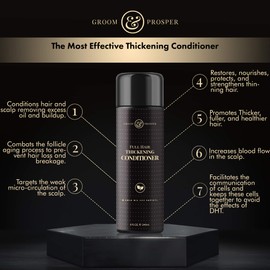 Groom & Prosper - Hair Thickening Conditioner for Men, 8 Oz - Thickens, Volumizes, Conditions, and Reduces Hair Breakage - Combats follicle aging process to prevent hair loss and breakage