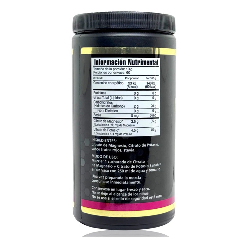 Citrato De Magnesio Y Citrato De Potasio 600 G Frutos
