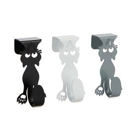 balvi Curious Cat Drawer Hooks Set of 3 Hangers Colours Grey, White and Black Door Hook