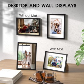 UHOUSEST A4 Picture Frame, 3 Pack Black Wooden Frame for Photo Frame, A4 (21x29.7 cm) Poster Frames with Mat, A4 Frame with Mount and Plexiglass for Wall Mount Vertically or Horizontally