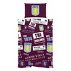 AVFC Double Duvet Football Club Patch Bedding Cover Set, Multicoloured,