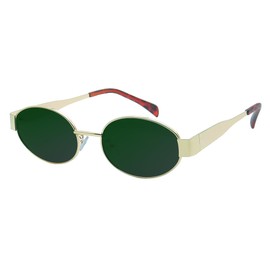 bingdwendwen Retro Oval Sunglasses for Women and men,Stylish Polarized Trendy Classic Shades UV400-Retro Metal Frames (Leopard/green lens)