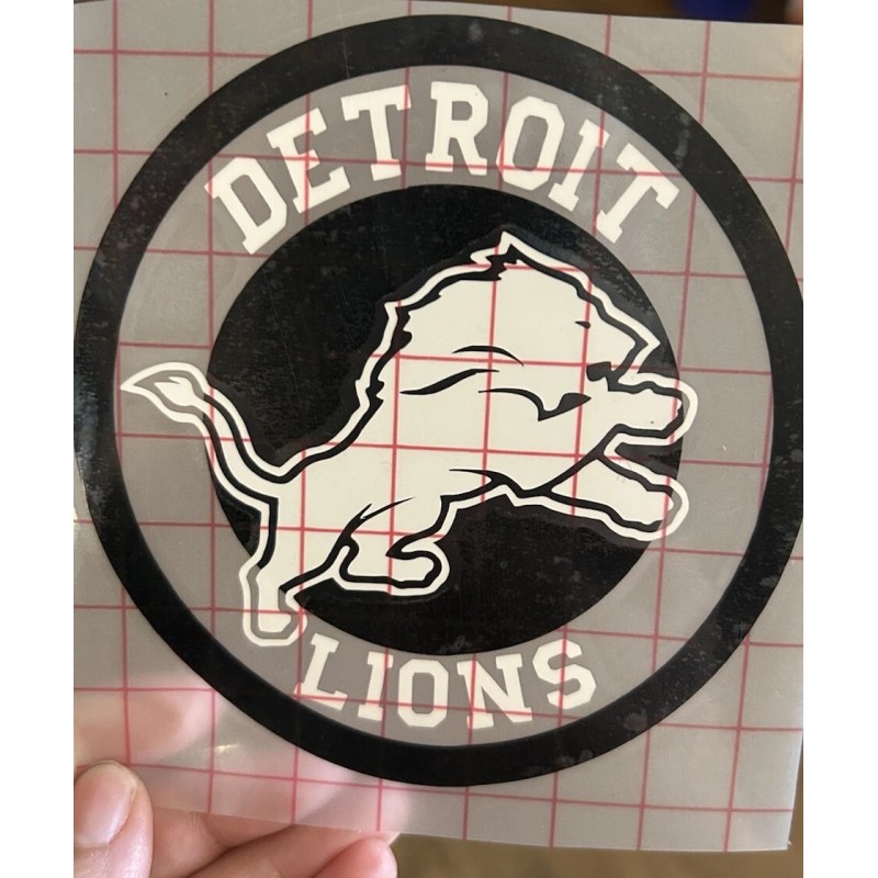 Detroit Lions Decal White And Black