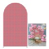 Aerdce Red and White Plaids Arch Backdrop Cover Strawberry Theme