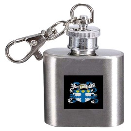Lawrence Family Crest Surname Coat of Arms 1oz Hip Flask Kerying Engraved