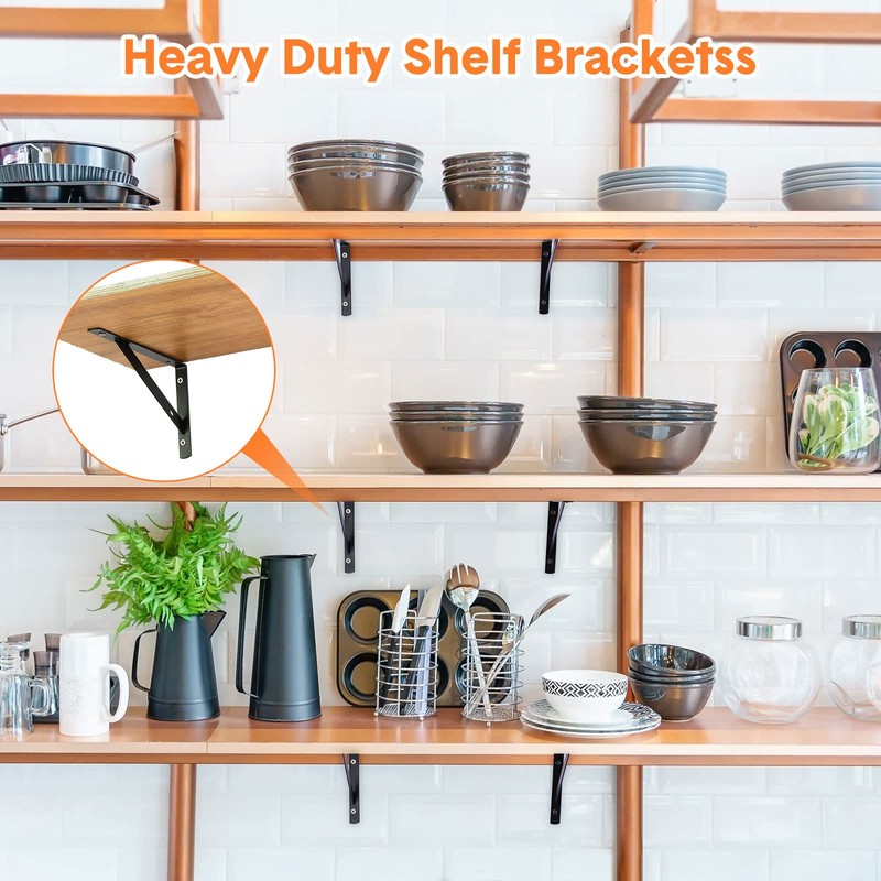 Nuogo 40 Pack Heavy Duty Shelf Brackets Bulk Metal Floating