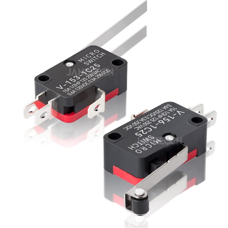 JANDECCN 10Pcs Lead Limit Switch Long Straight Hinge Lever, SPDT