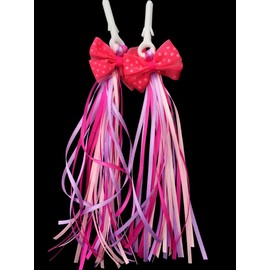 HugeDE ccHuDE Kids' Bicycle Bike Bowknot Streamers Scooter Handlebar Tassel Streamers for Boys Girls Pink