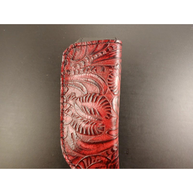 Buck Knives DRAGONBACKBONE FLORAL TOOLED leather BUCK 110 knife sheath