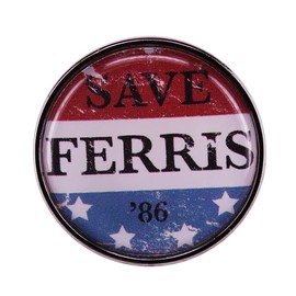 HUAQIGUO 1986 Ferris Bueller's Day Off Red Enamel Brooch Pin Retro Poster Art Button Badge Unisex Creative Gift