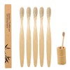 NOVOTEND - 5 Pack Cepillo de dientes de bambu cerdas