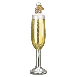 Old World Christmas Champagne Flute Blown Glass 2020 Unique Christmas Ornaments for Christmas Tree Decorations