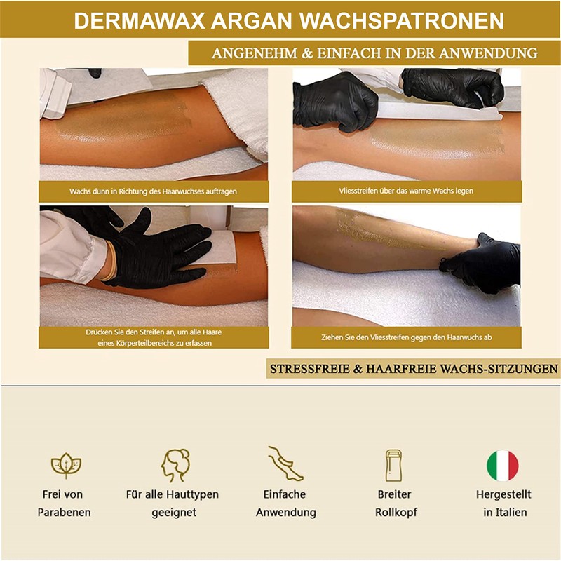 Dermawax Argan Wax Pack of 6 100 ml Roll-On Wax