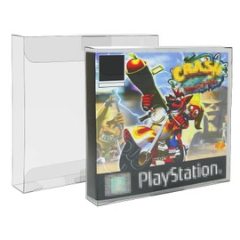 ASTONEY 10 Pcs Clear Box Protectors Case for PS1 Games, Premium Quality Clear Plastic Case Clear Display Cases Sleeve Protector Scratch Resistant Clear Case Anti- Dust/Scratch