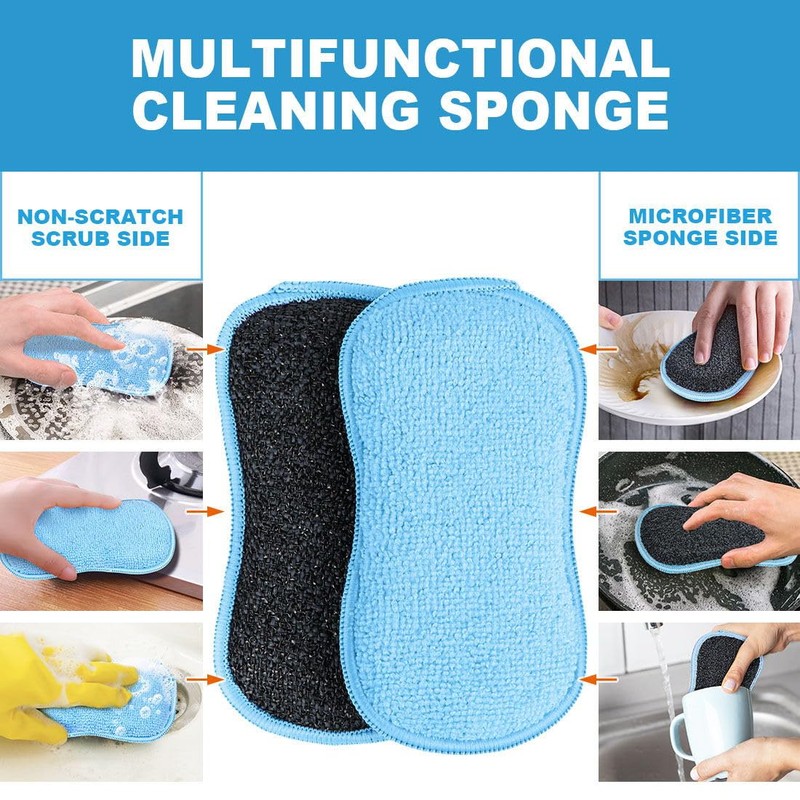HOMEXCEL 12 Pack Multi-Purpose Scrub Sponges Kitchen, Dish Sponge, Non-Scratch
