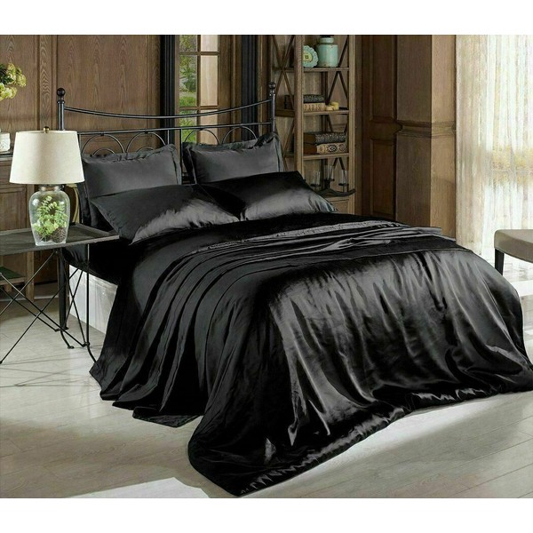 Unbranded 4 Piece Silk Like Comforter Cover, Ultra Soft and