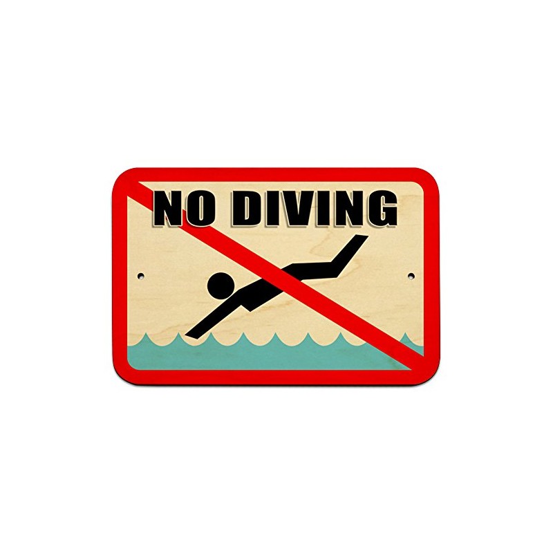 No Diving - Pool Area 9" x 6" Wood Sign