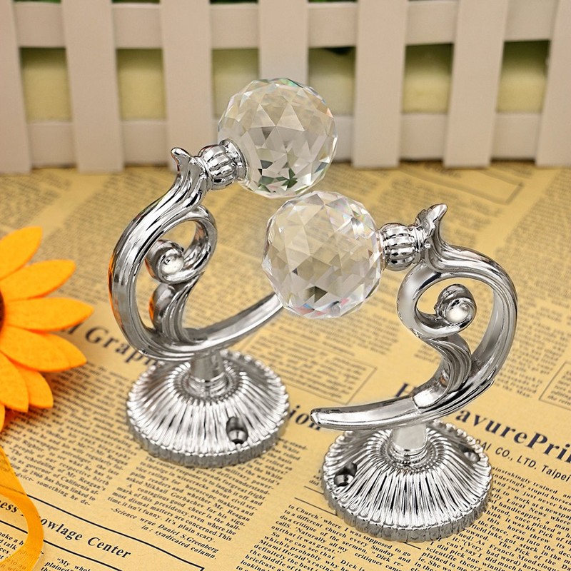 BTSKY 1 Pair Glass Cystal Ball Window Curtain Clothes Hold