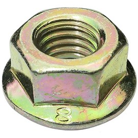 AERZETIX - C19277-10 x Hex Nut with Collar - Flange Nuts - M8 13mm H8mm - DIN6923 - Galvanised Steel